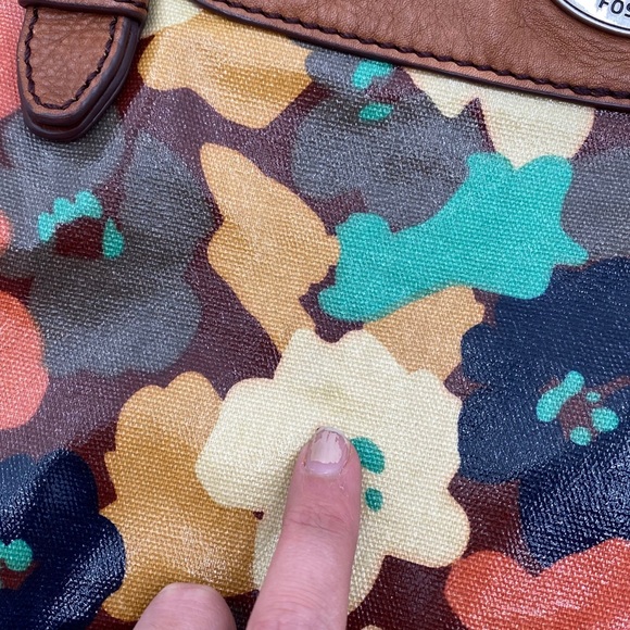 FOSSIL Key Per Canvas Coated Tote Floral Large - Picture 7 of 16